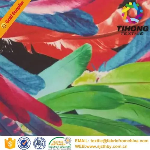 2016 hotsale feather print cotton designs painting on cloth poplin fabric