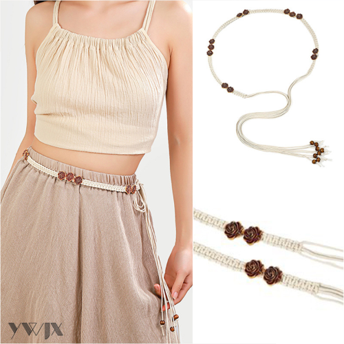 Rose waist rope hundredfold with decorative waist rope