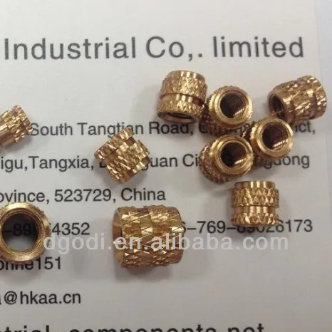 small brass knurled blind threaded plastic insert