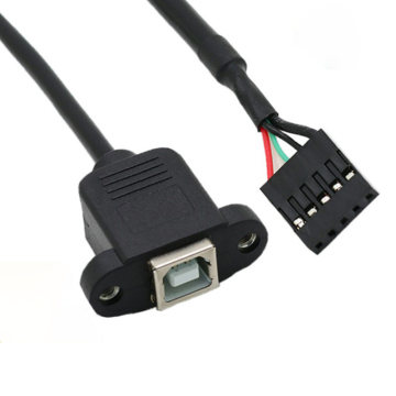 USB B Panel Mount ke DuPont 5pin Cable
