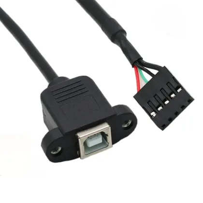 USB B Panel Mount to Dupont 5Pin Cable