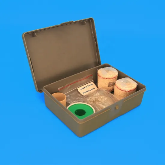 Shaoxing factory medical outdoor care grey plastic first aid medical supplies box