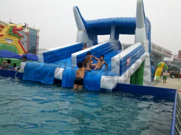 0.55mm PVC inflatable aqua slide