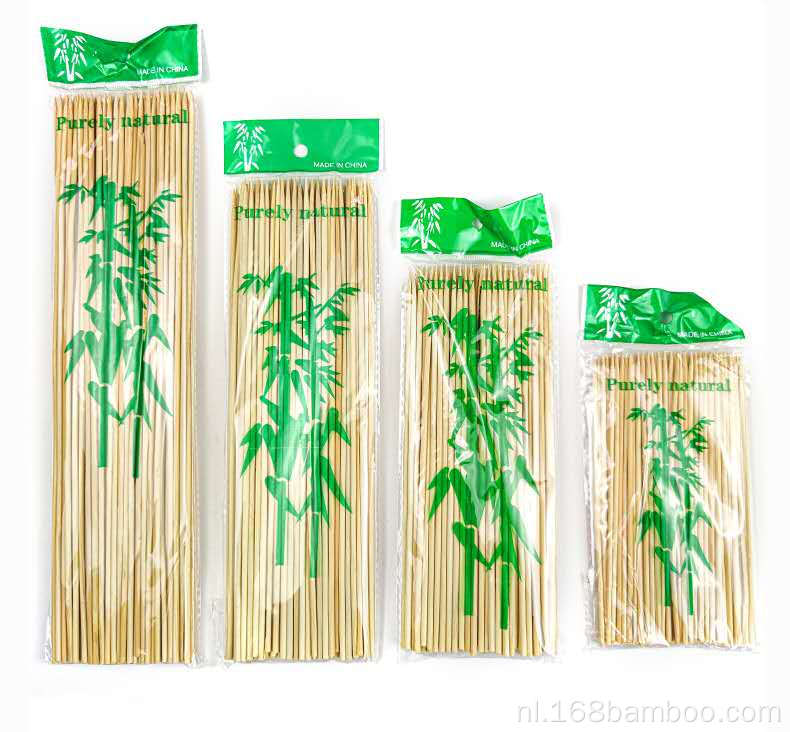 Natuurlijke organische bamboe spies sterke stevige scherpe sticks