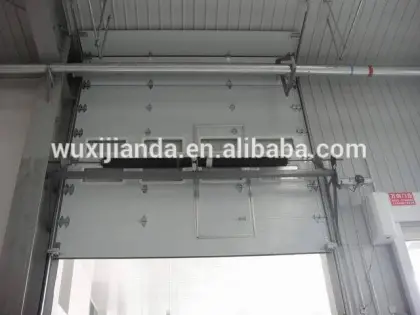 Electric sandwich panel sliding vertical overhead door/gate