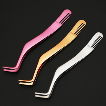 Customized DIY Lashes Applicator Tool: Personalized Lash Tweezers with Comb for Brand Cluster