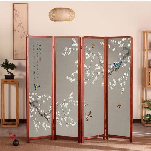 Room Divider with Asian Calligraphy Artwork Design