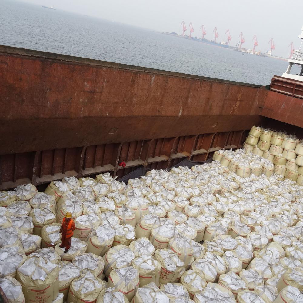 Industrial Salt Is Loading In A Ship