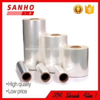 center folded plastic pof shrink film for pet bottle packing