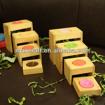 a series of wooden candle holder, tealight candle holder