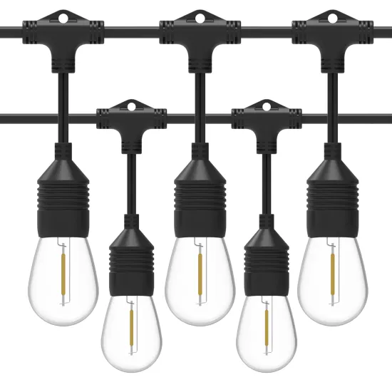 New cETLus Approved Heavy Duty 18/2 SJTW Wire 48FT 15 Bulbs Hanging LED String Lights