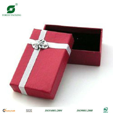 Red Cardboard Gift Box with Ribbon