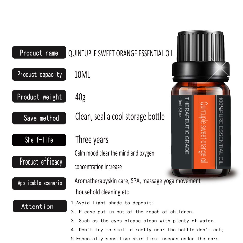 Quintuple Sweet Orange Essential Oil Pure Natural Skin Care