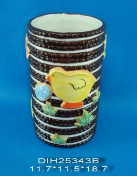 Hand-Painted Ceramic Round Flower Vase