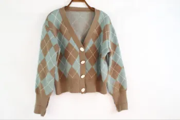 High Quality Diamond Knitted Sweater Custom Sale