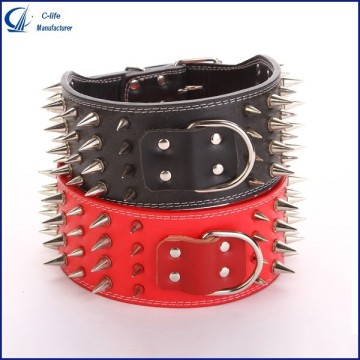 Soft PU Leather Dog Collars Studded Spiked Puppy Cat Pet Collars