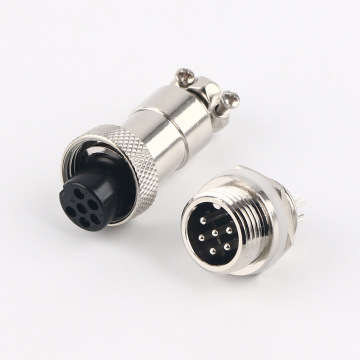 Aviation Metal Connector DIN 13mm GX12 6 Pin Socket Plug Supplier