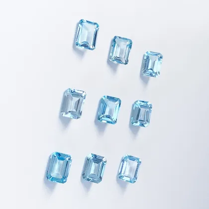 Small Octagon Cut Sky Blue Topaz Blue Gems