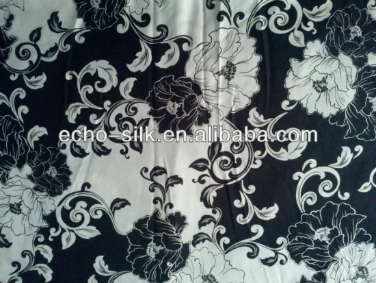printed silk/rayon voile fabric wholesale