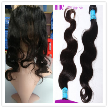 Pre-plucked 360 Frontal Closure With Bundles