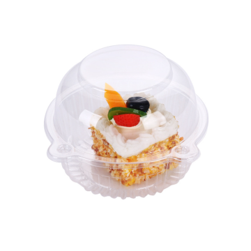 Transparent Round Disposable Plastic Cupcake Containers - REPT/PET Blister Packaging Boxes