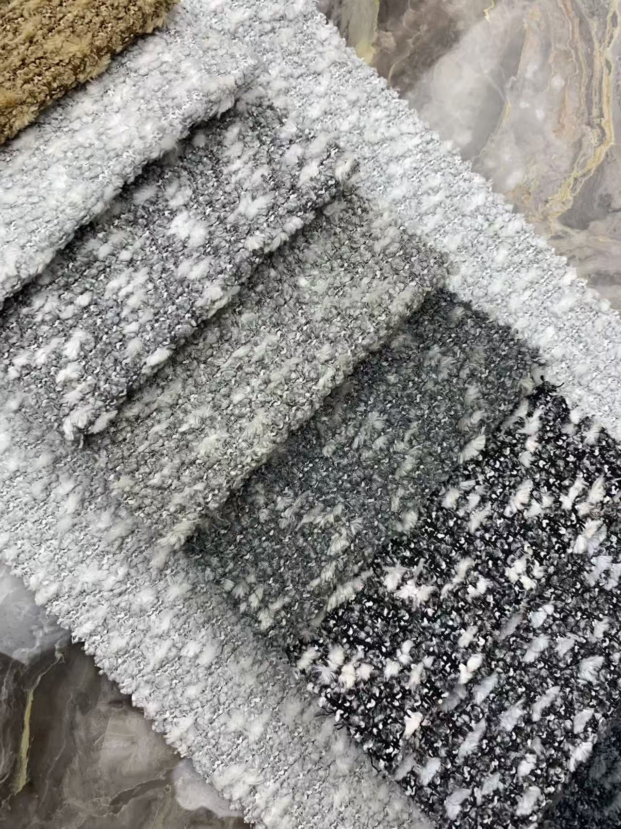 Thick Textured Bouclé Fabric for Sofa