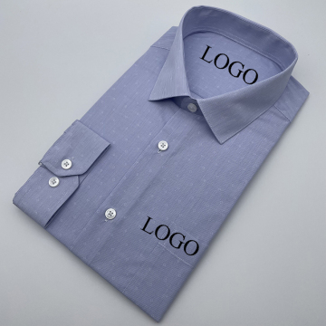 Lichtblauw clean color heren overhemd lange mouw