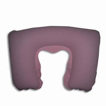 Inflatable Travel Pillow, Available in Size of 44 x 27cm, Made of PVC