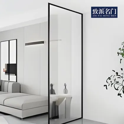 New porcelain black door at the entrance, modern