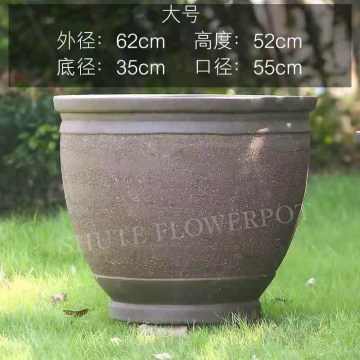 Cheap Handmade Large Grey Clay Flower Pots