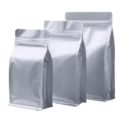Thickened Pure Aluminum Foil Eight Side Seal Zipper Bag for Tea & Snack Packaging