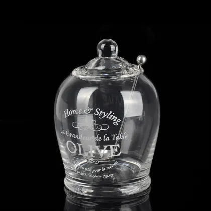 Hand made anchor glass jar with lid