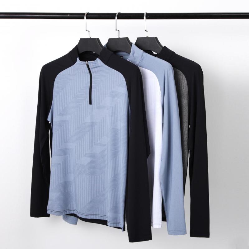 Men Outdoor Sports Half Zipper Tight Workout Clothes