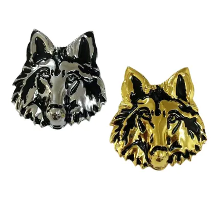 3D Metal Stereoscopic Wolf Head Car Emblem