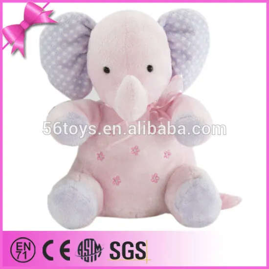 Mini cute style pink stuffed plush pink elephant toy for kids