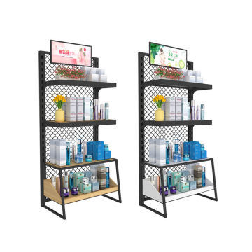 ผู้ผลิตขนตาผู้ผลิตจอแสดงผลชั้นวางของเครื่องสำอางเหล็กกรอบสำหรับ Shop Showcase