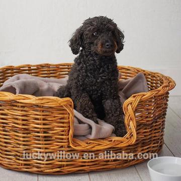 Oval Warm and comfort rattan basket dog bed
