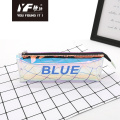 Custom colorful semitransparent laser plastic pencil case