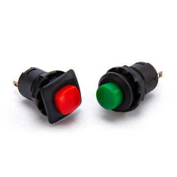 DS-427 ปลดล็อค &amp; DS-428 สวิตช์ปุ่มกลมสีเขียวล็อคตัวเอง-สวิตช์รีเซ็ต 12 มม. สวิตช์
