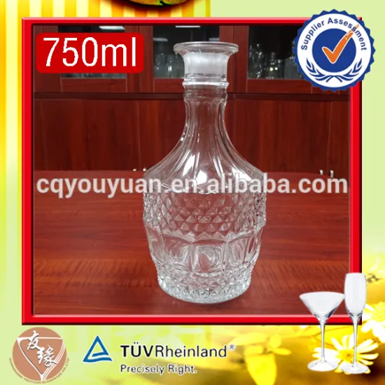 Wholesale custom flint embossed glass 75cl hookah bong glass for smoking