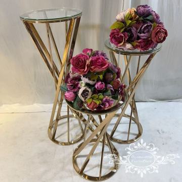 Rose Gold Stainless Steel Cake Stands - Luxury High-Quality 3pcs Set for Occasions