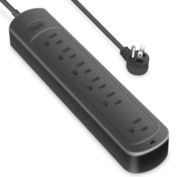 5-Way US Socket Desk Charging Station with Surge Protector for Travel and Office