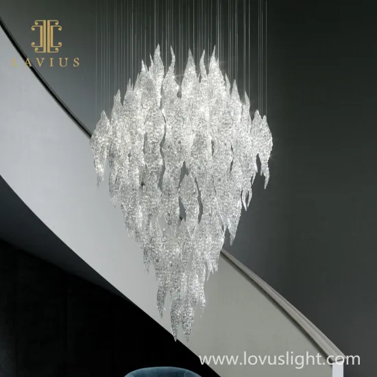 White crystal iceberg chandelier High luxury custom crystal chandelier Villa hotel banquet hall custom chandelier