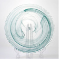 Wholesale Green Colored Cloudy Glass Tableware Dish Plate