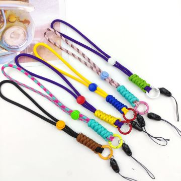 China Tether Patch Mobile Phone Lanyard with Thermal Transfer Printing Bead