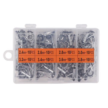 TAIGEK 80Pcs Multi-Size Fishing Rod Tip Guides - Ceramic Top Rings Stainless Steel