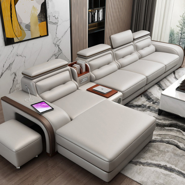 Modernes nordisches Ledersofa für Wohnzimmer