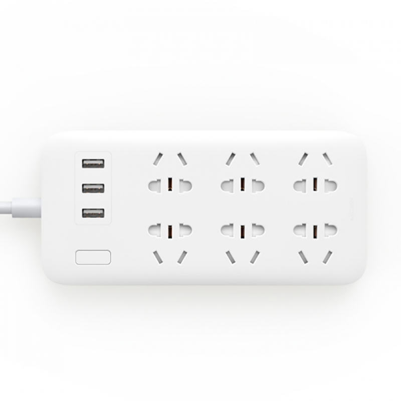 Original Xiaomi Mijia Power Strip Basic Version 6 Sockets With 3 5V 2.1A Fast Charging USB Ports White Mi Socket Solid Color