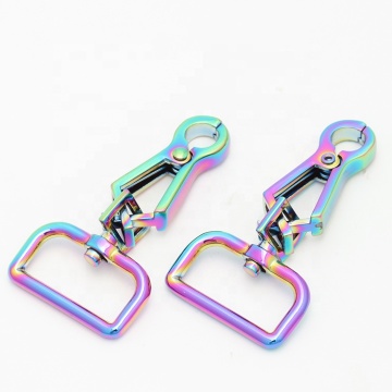 Rainbow Swivel Hook Metal Buckle Dog Leash Collar