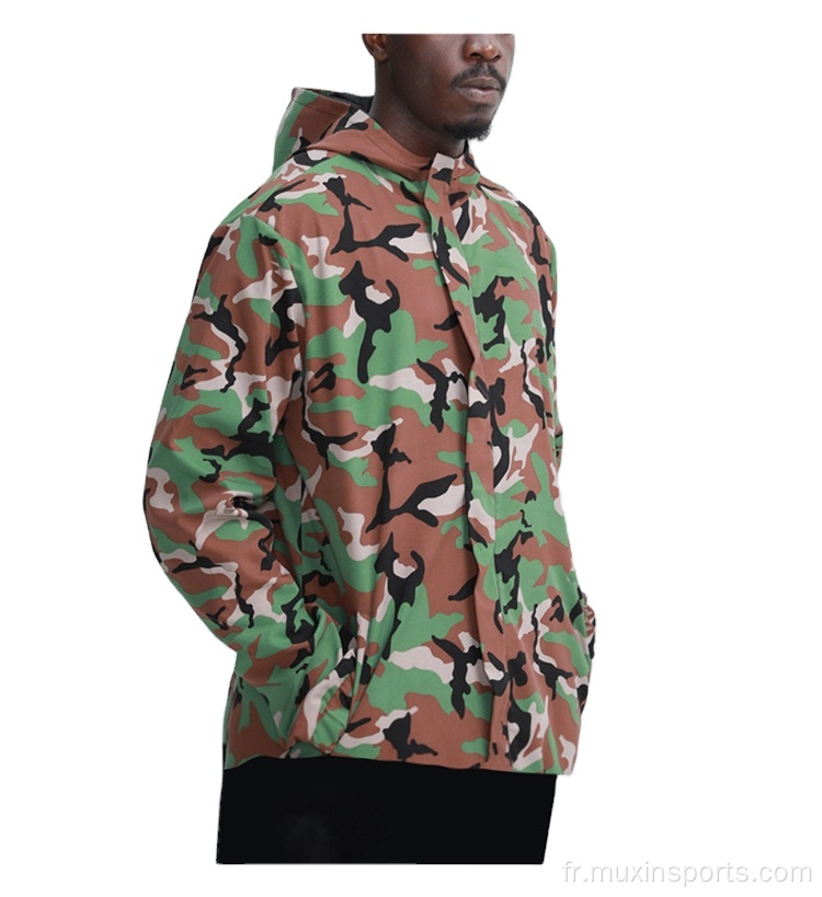 Veste d&#39;entraînement en gros de Camo Men Full Zip